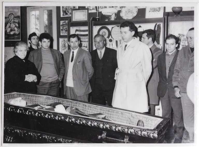 Gattatico-Reggio Emilia, 27-30 marzo 1970, Funerali di Alcide Cervi, la camera ardente di Alcide Cervi in una sala del museo